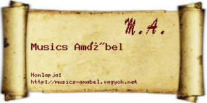 Musics Amábel névjegykártya